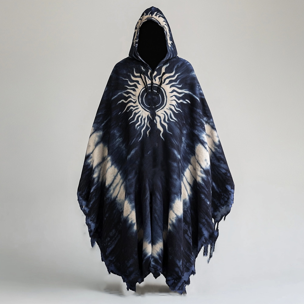 Tie dye hooded robe cape 5b3f