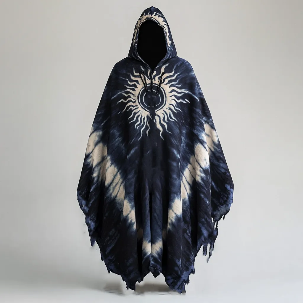 Tie dye hooded robe cape 5b3f