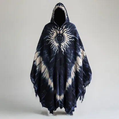 Tie dye hooded robe cape 5b3f