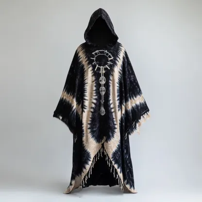 Tie dye hooded robe cape c3ac
