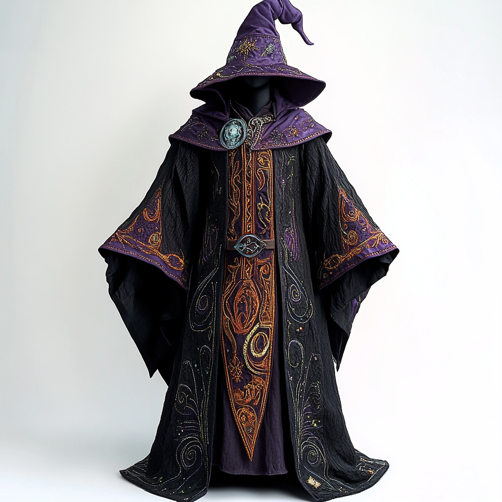Warcraft Wizard Hooded Warlock cloak and robe 4789