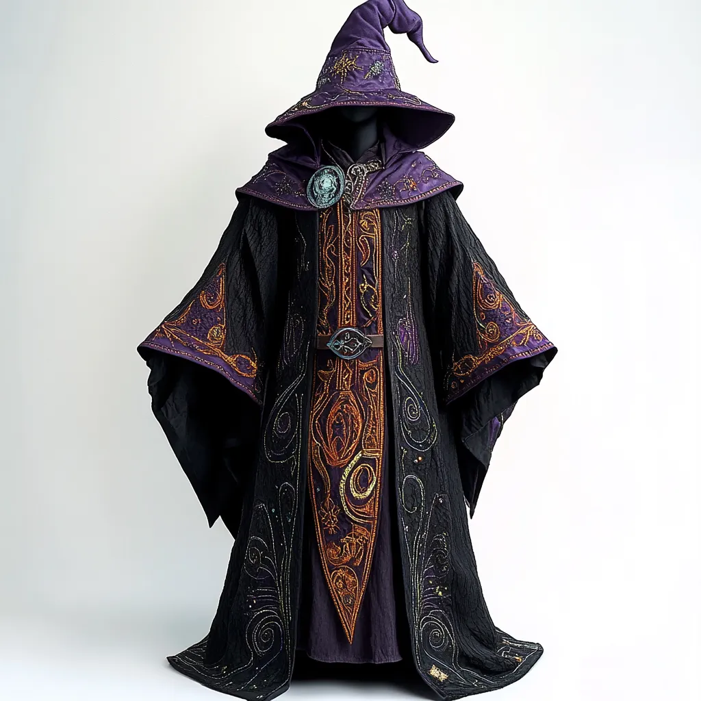 Warcraft Wizard Hooded Warlock cloak and robe 4789