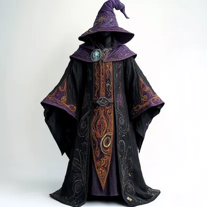 Warcraft Wizard Hooded Warlock cloak and robe 4789