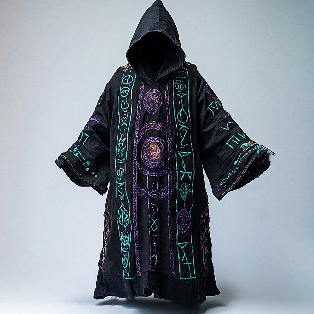 Hooded witchcraft rune robe 39a6