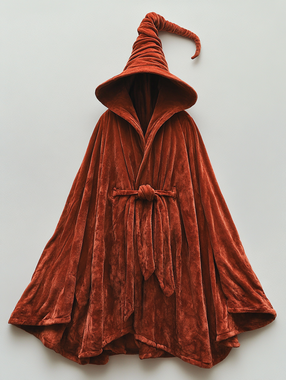 Solid Color Coral Fleece Wizard Hat Bathrobe 4f35