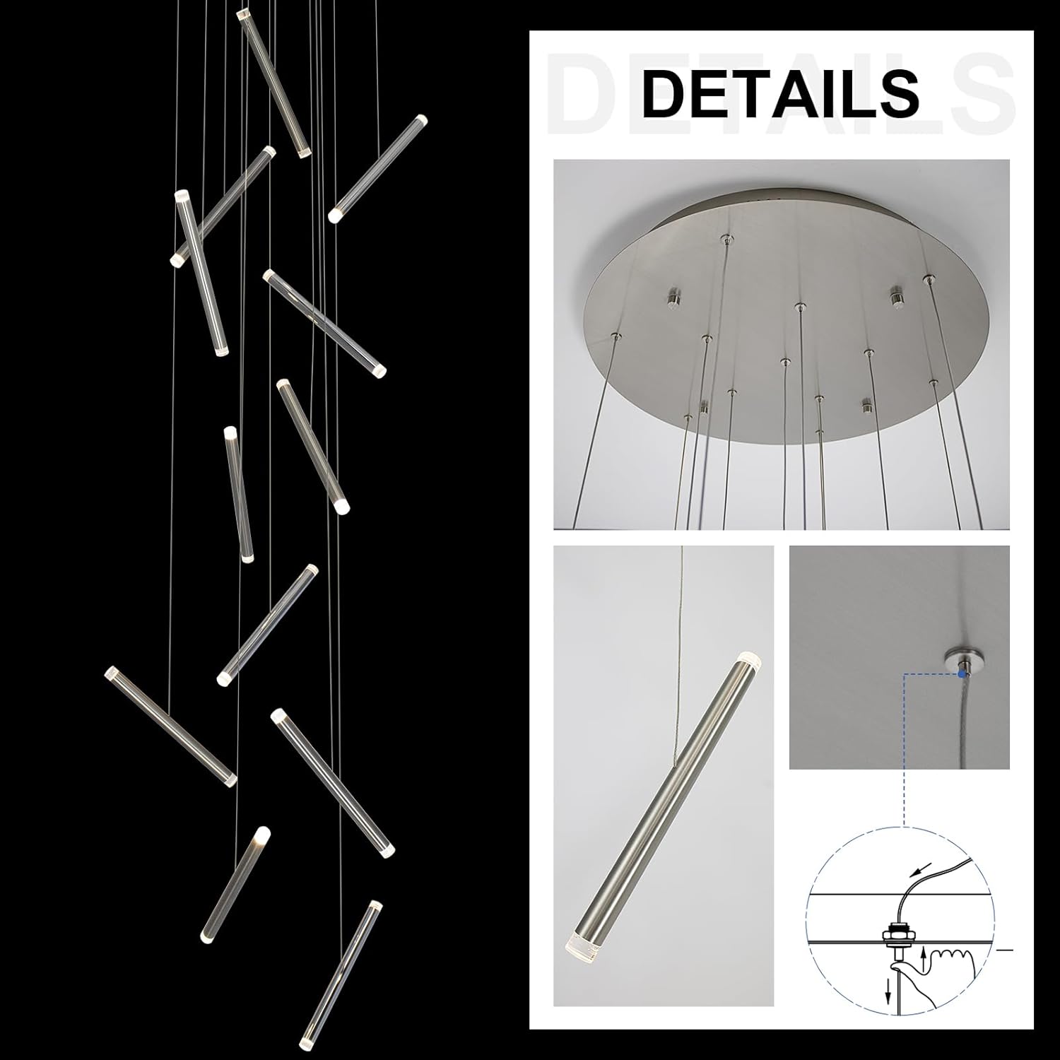 12-Light Modern LED Chandelier