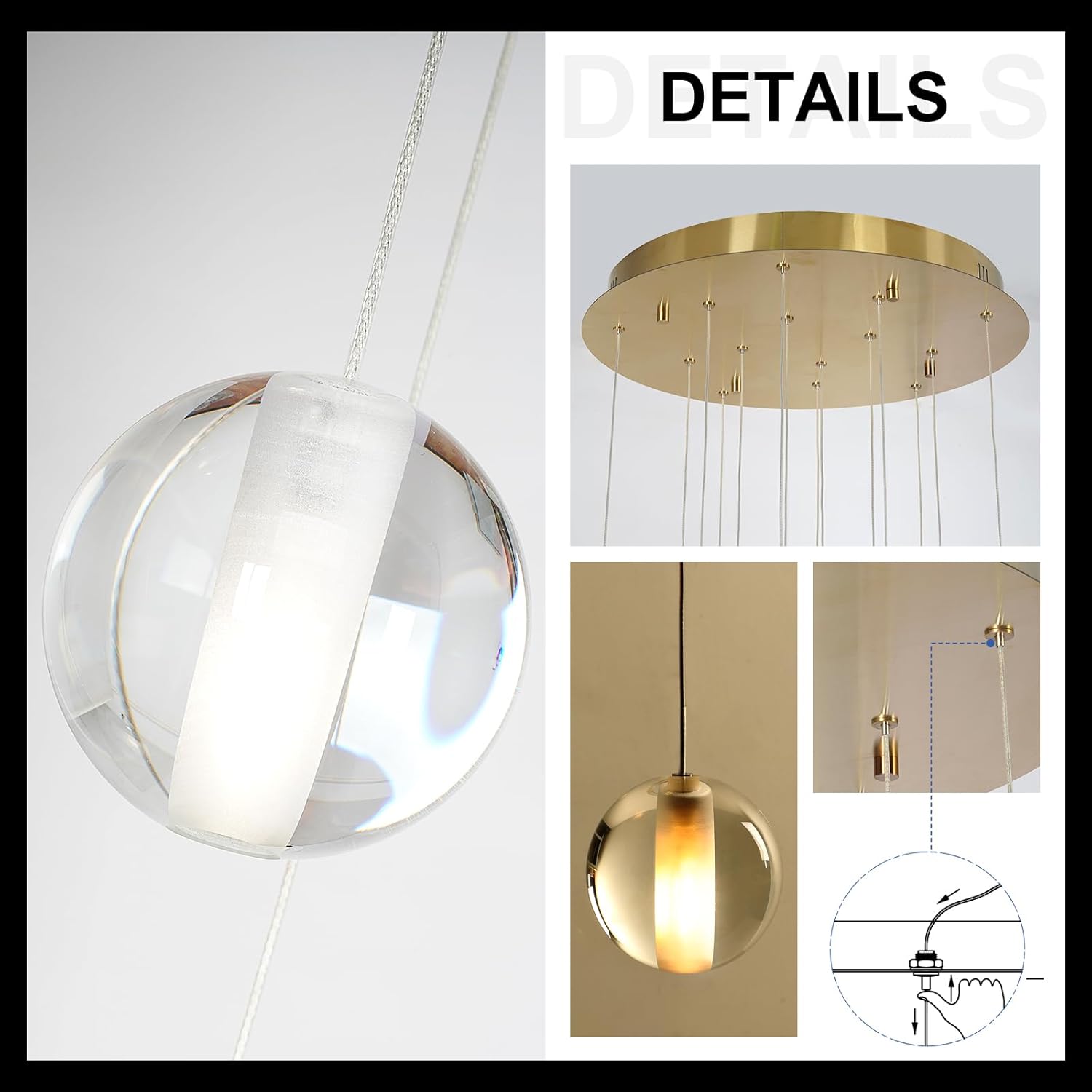 14 Lights Staircase Chandelier for High Ceiling