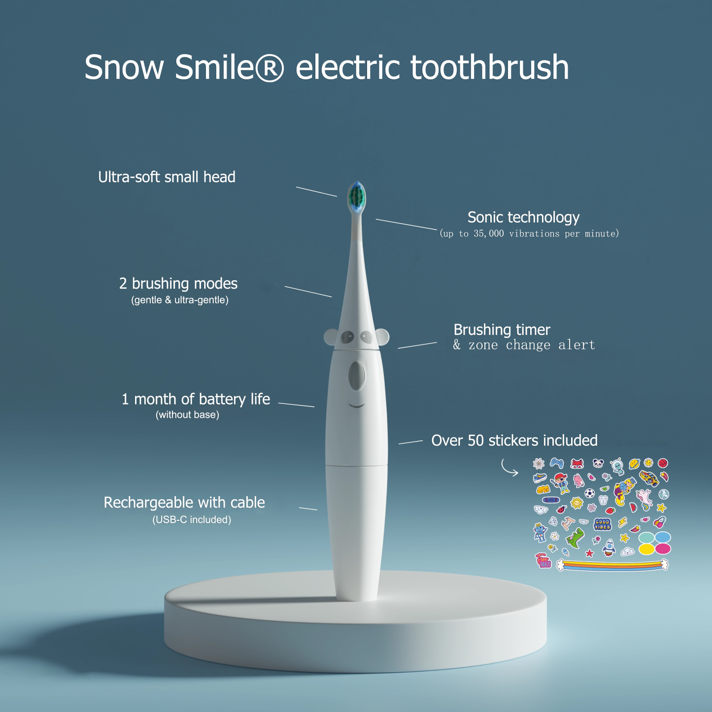 Snow Smile® electric toothbrush for kids