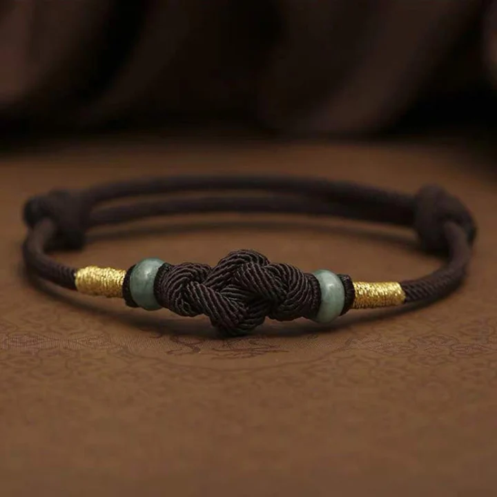 NatureQi Red String Jade Luck Fortune Knot Braided Couple Bracelet: The Intertwining of Love and Good Luck