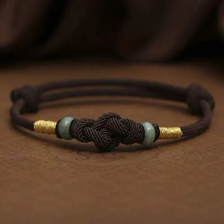 NatureQi Red String Jade Luck Fortune Knot Braided Couple Bracelet: The Intertwining of Love and Good Luck
