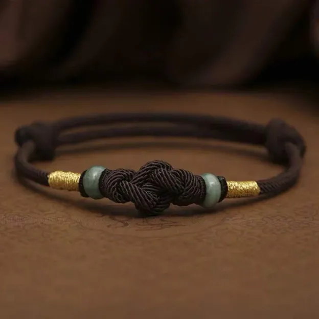 NatureQi Red String Jade Luck Fortune Knot Braided Couple Bracelet: The Intertwining of Love and Good Luck