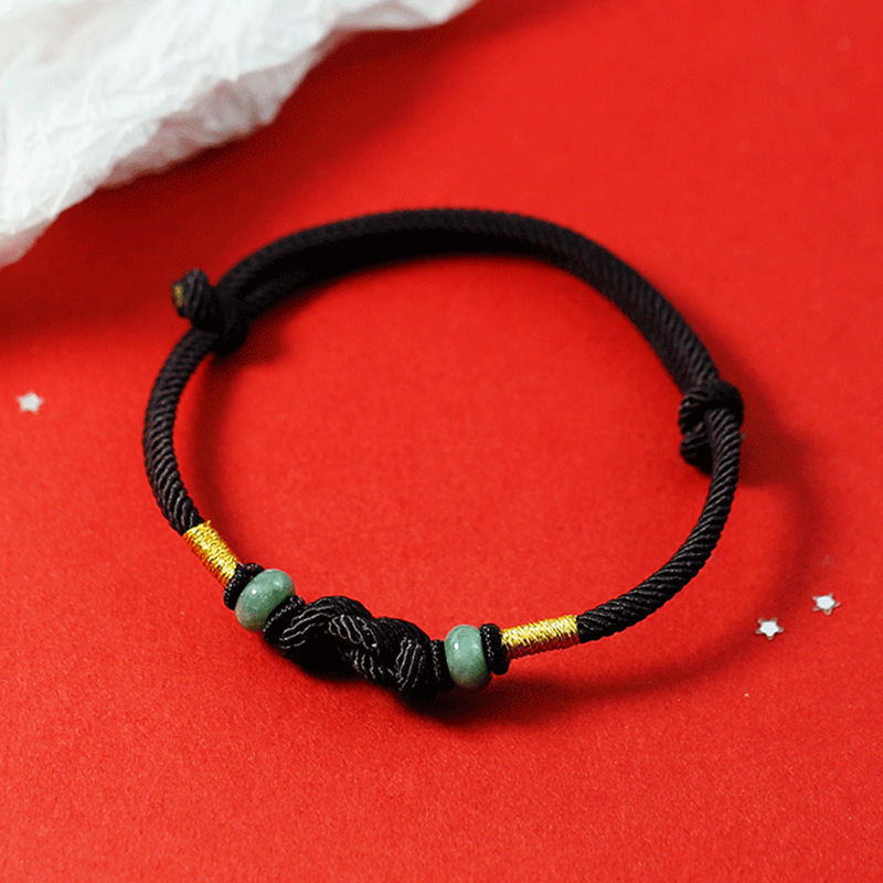 NatureQi Red String Jade Luck Fortune Knot Braided Couple Bracelet: The Intertwining of Love and Good Luck