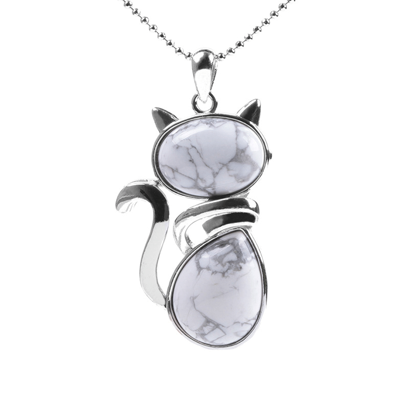 Adorable “Happy Cat” Natural Crystal Necklace - A Must - Have for Cat Lovers