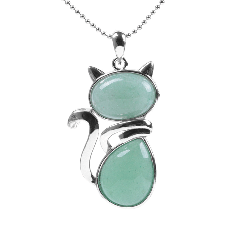 Adorable “Happy Cat” Natural Crystal Necklace - A Must - Have for Cat Lovers