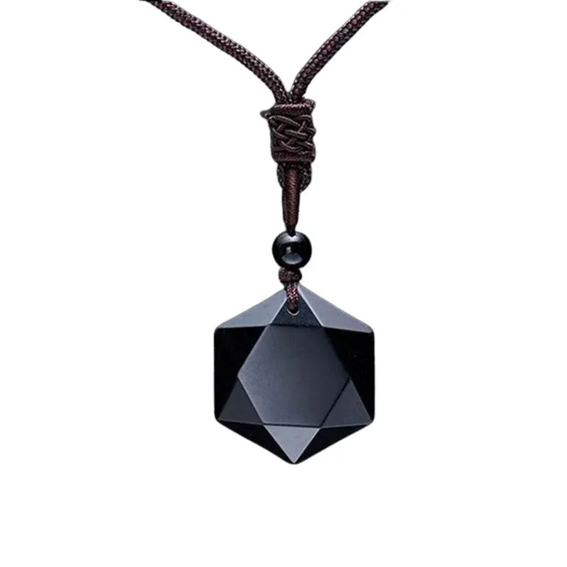 NatureQi Black Obsidian Talisman Necklace - Shield Against Negative Energies and Protect Your Well - being
