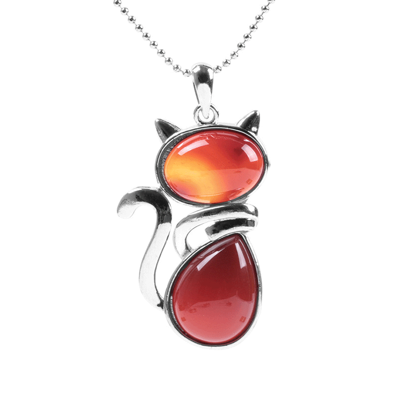 Adorable “Happy Cat” Natural Crystal Necklace - A Must - Have for Cat Lovers