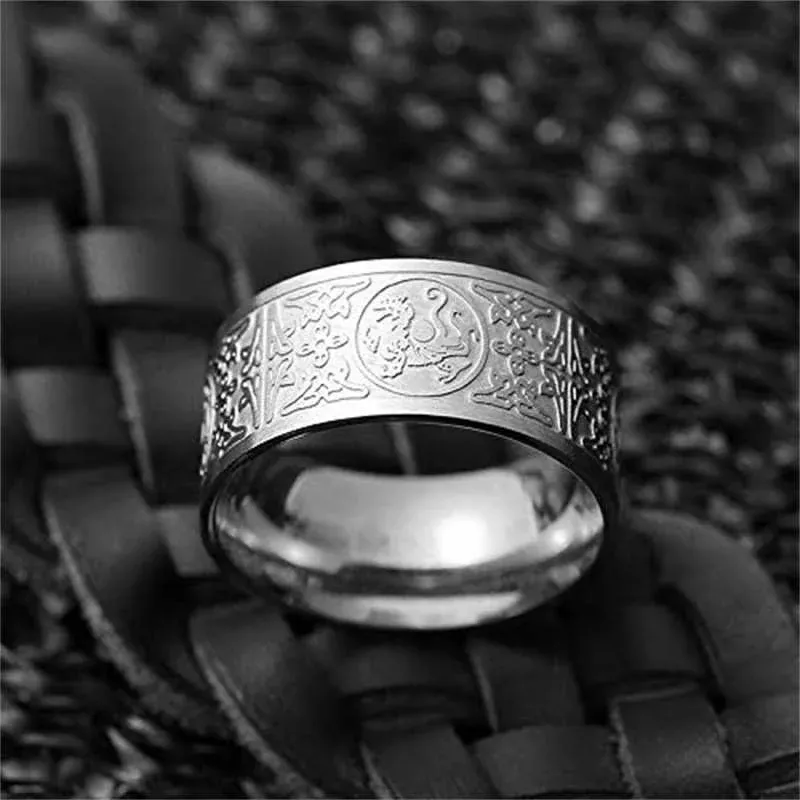 NatureQi Empowered by Four Guardian Beasts: Dragon, White Tiger, Suzaku, Basalt - Carved Success and Good Luck Ring - Open the Door to Luck and Success