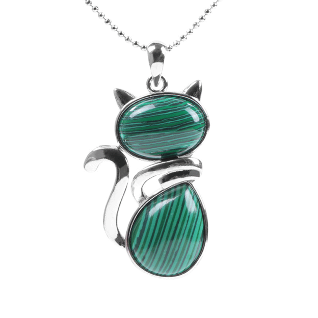 Adorable “Happy Cat” Natural Crystal Necklace - A Must - Have for Cat Lovers