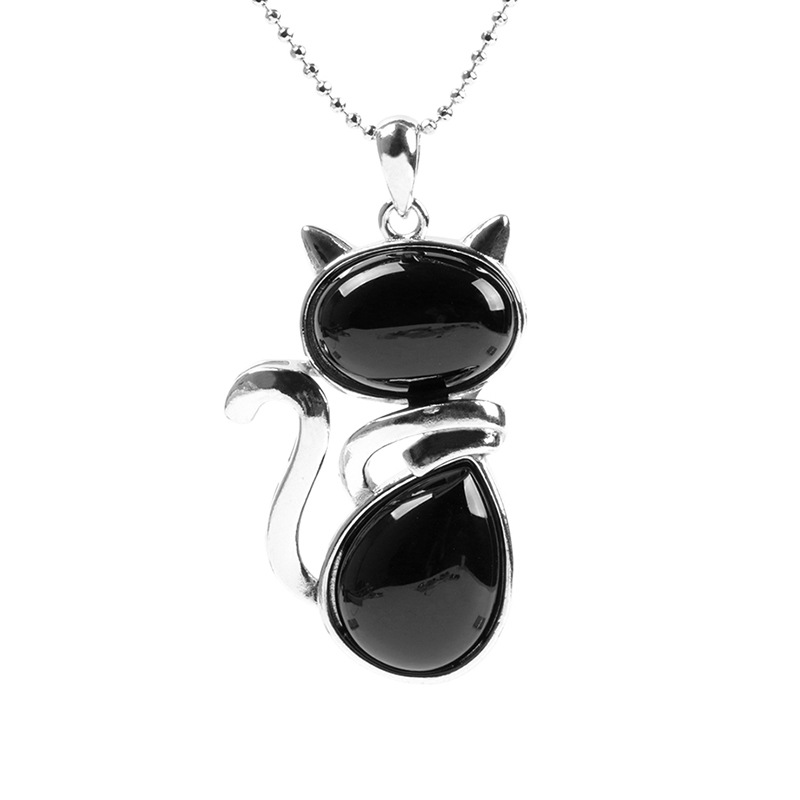 Adorable “Happy Cat” Natural Crystal Necklace - A Must - Have for Cat Lovers