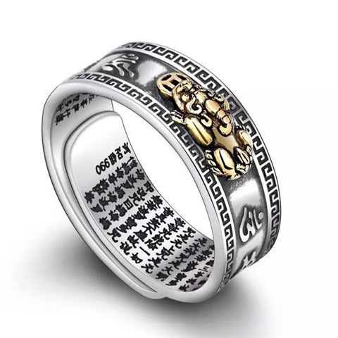 NatureQi Feng Shui Pixiu Mantra Ring: Unleash Wealth and Protection