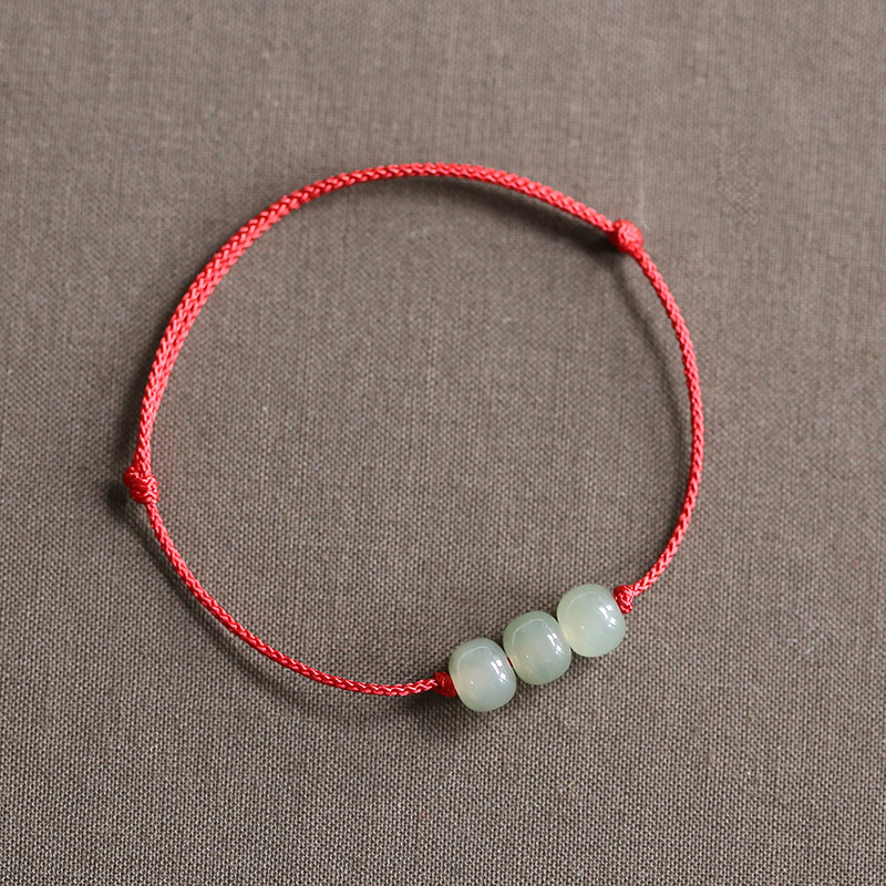 NatureQi Lucky Triple - Jade Woven String Bracelet - A Symbol of Good