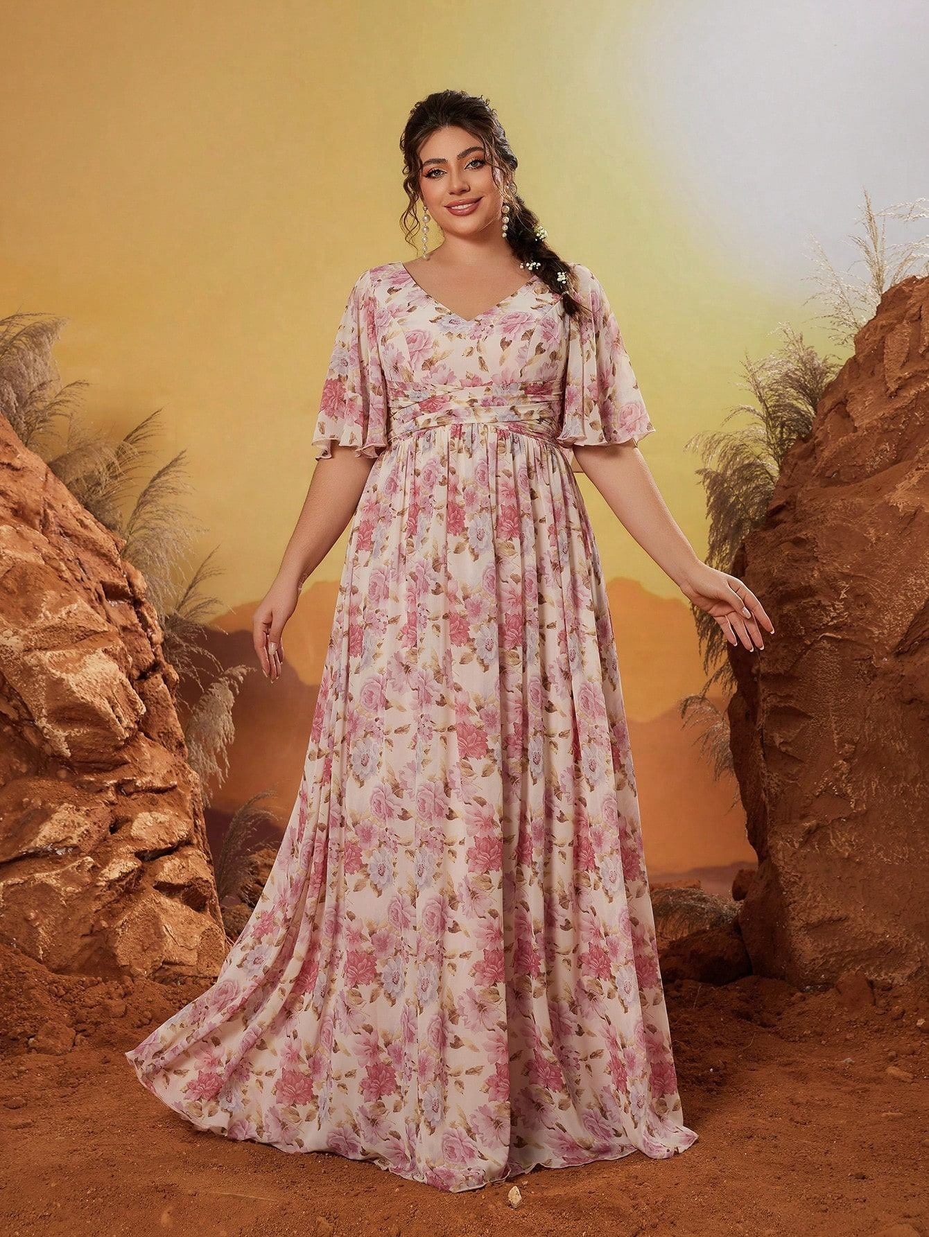 Leely Women's Elegant Sweetheart Cloak Sleeve Lace A-Line Dress