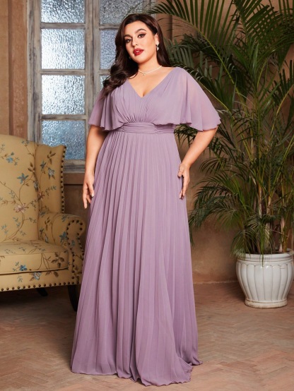 Leely Women's Elegant Sweetheart Cloak Sleeve Lace A-Line Dress