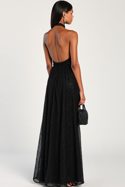 Modecrush Black Tacquard Fitted Cowl Neck Sheath Formal Dress with Sash