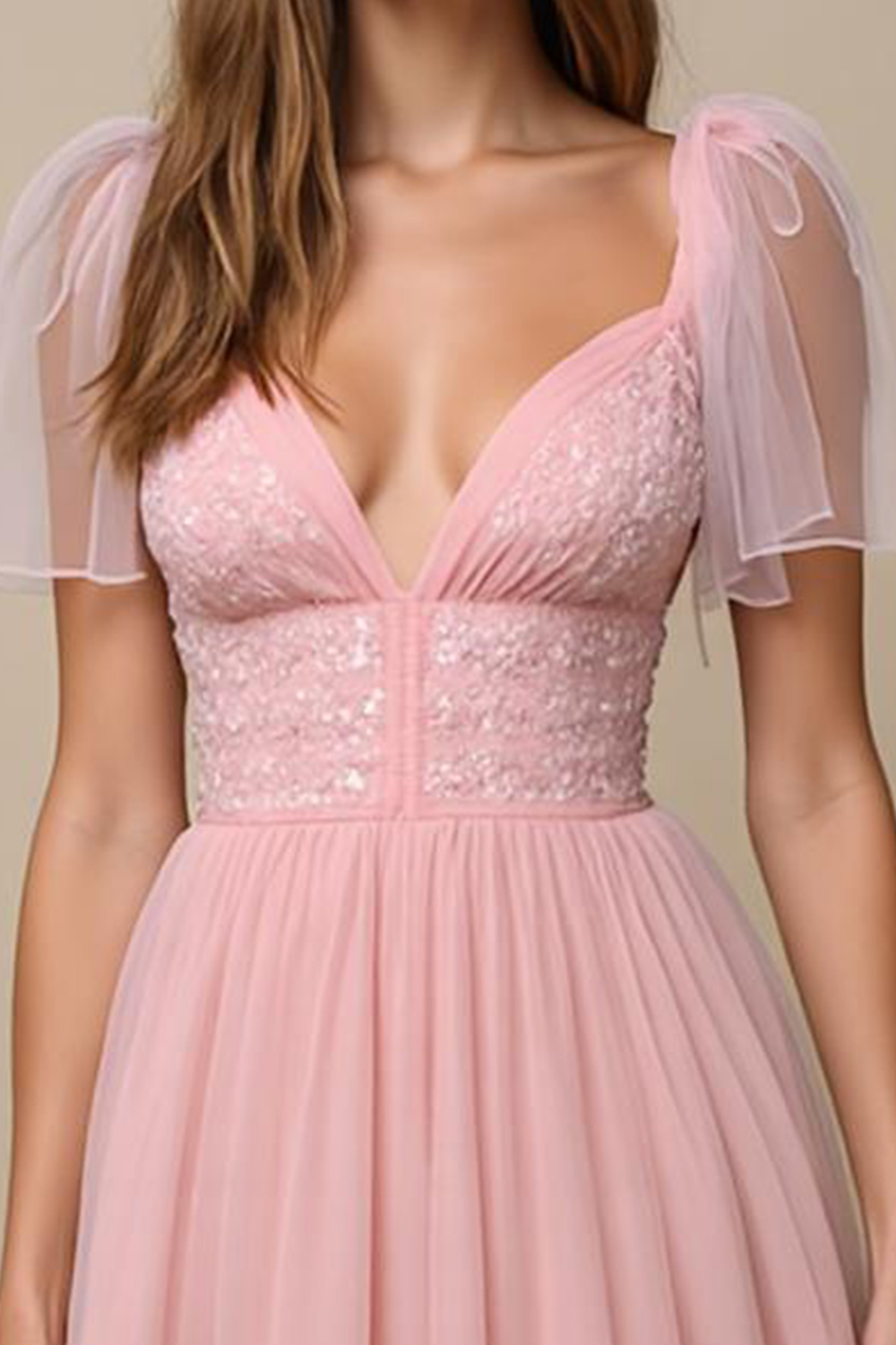  Modecrush Glamorous Pink Sequin Maxi Dress for Formal Occasions