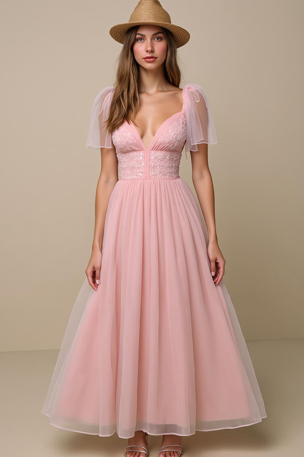  Modecrush Glamorous Pink Sequin Maxi Dress for Formal Occasions