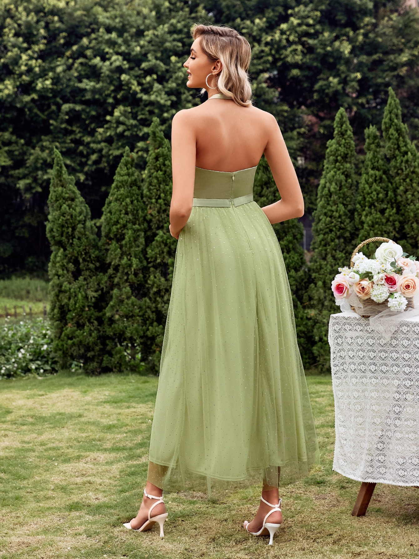 Leely Elegant Halter Sleeveless A-line Party Dress