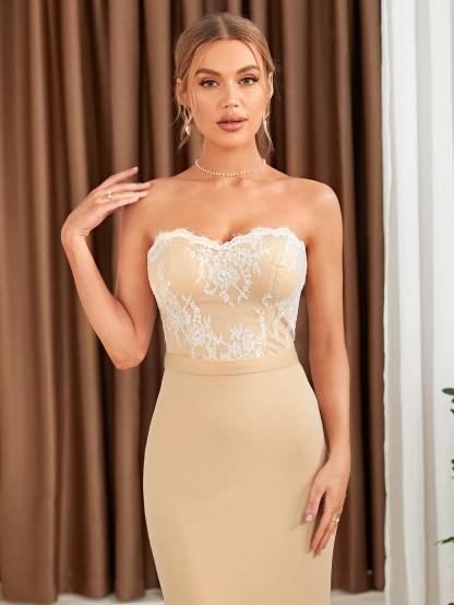 Leely Elegant Strapless Sleeveless Mermaid Party Dress