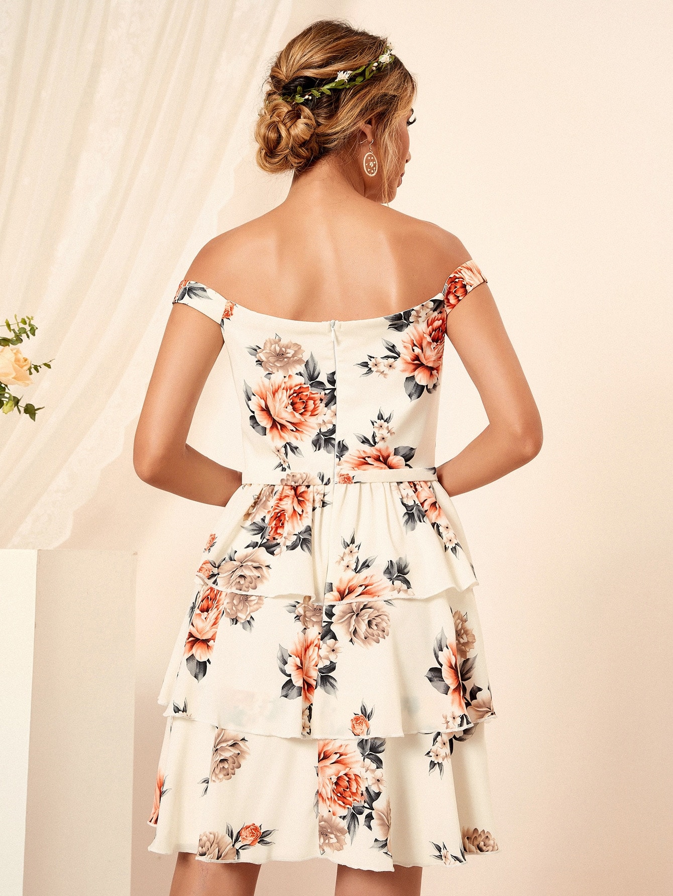 Leely Women's Elegant Off The Shoulder Sleeveless Party Dress