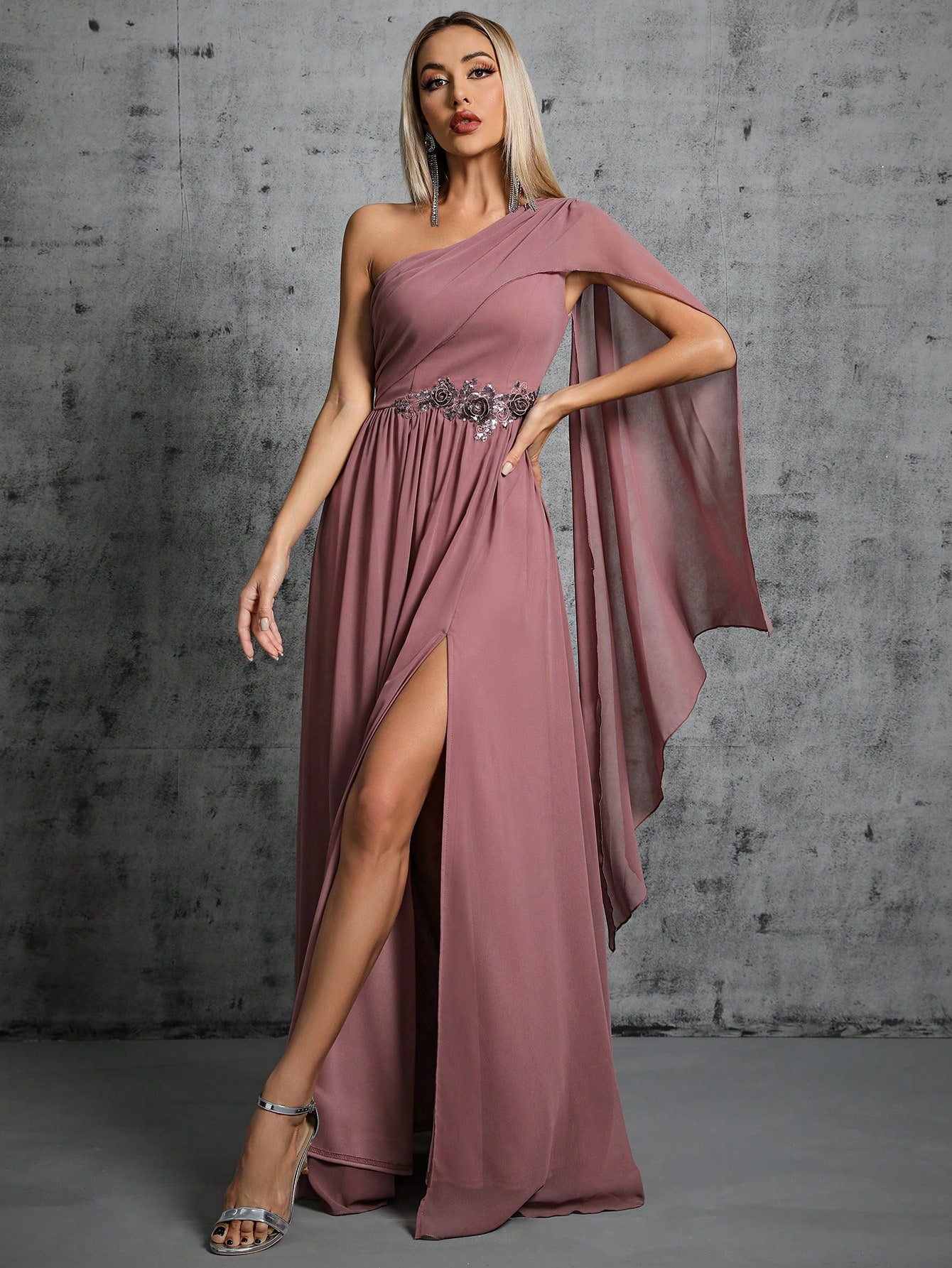Leely Elegant One Shoulder A-line Party Dress