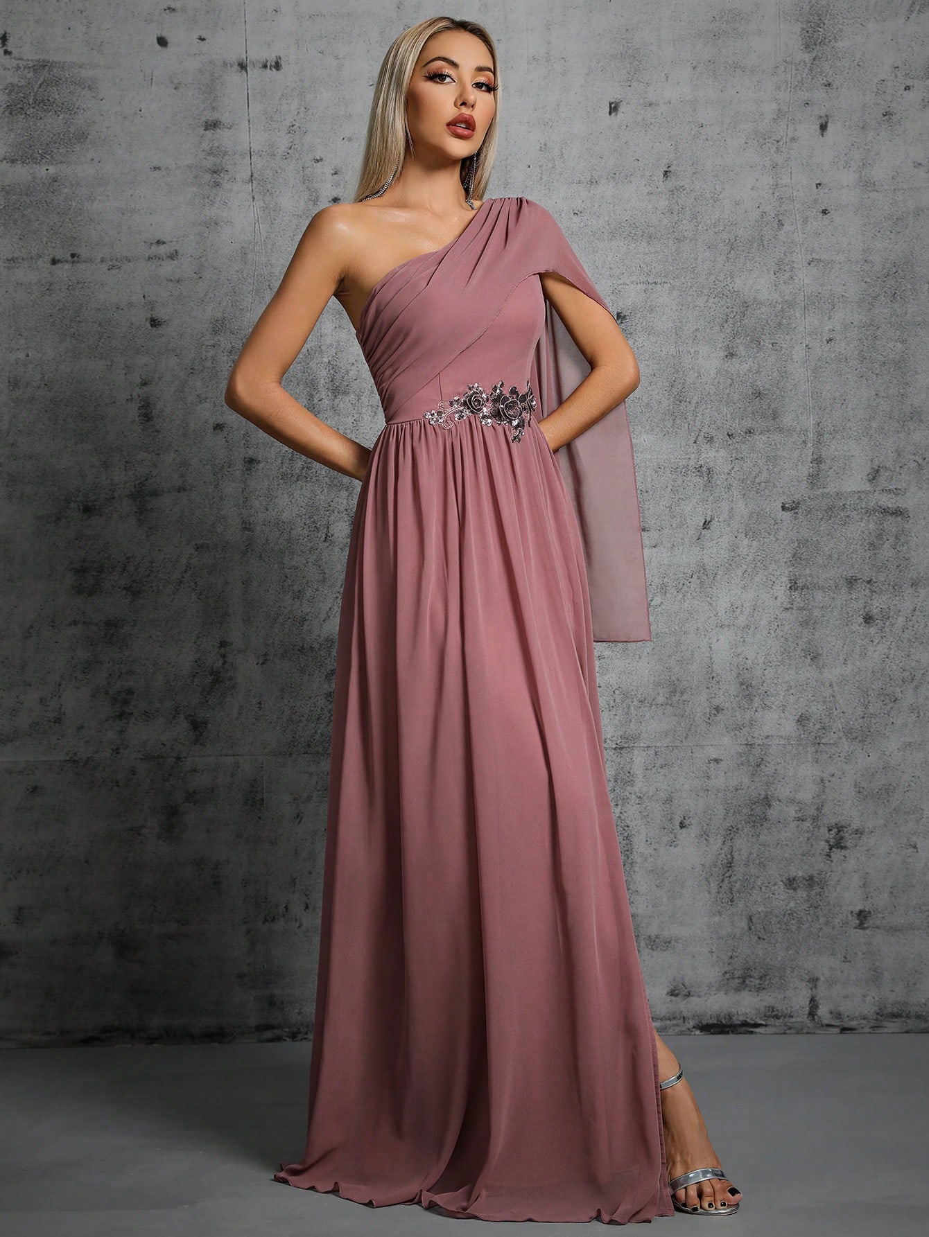 Leely Elegant One Shoulder A-line Party Dress