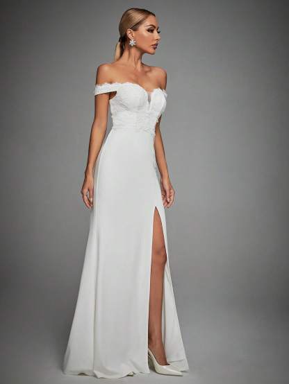 Leely Women's Elegant Off the Shoulder Mermaid Dress