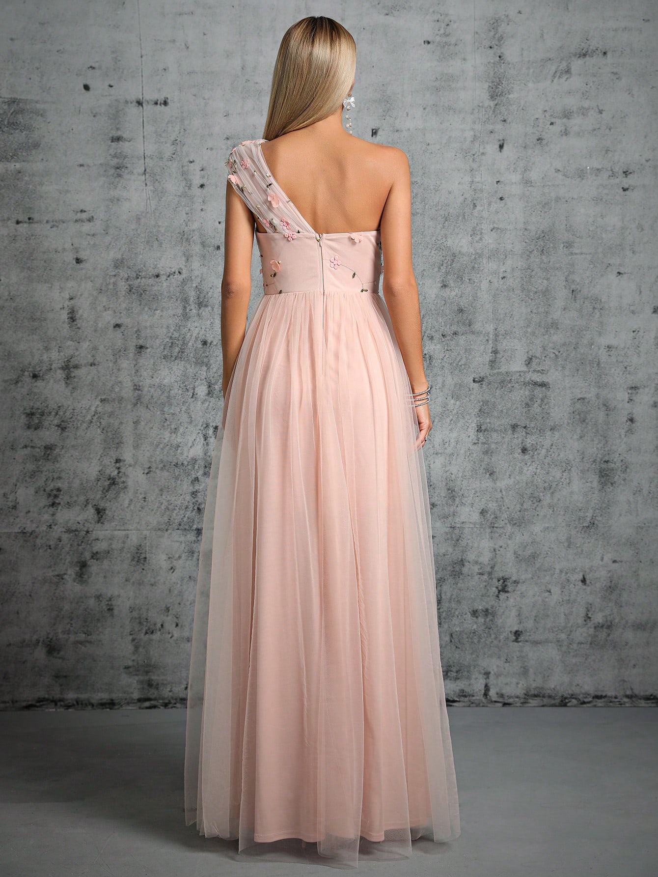 Leely Elegant One Shoulder Sleeveless A-line Party Dress