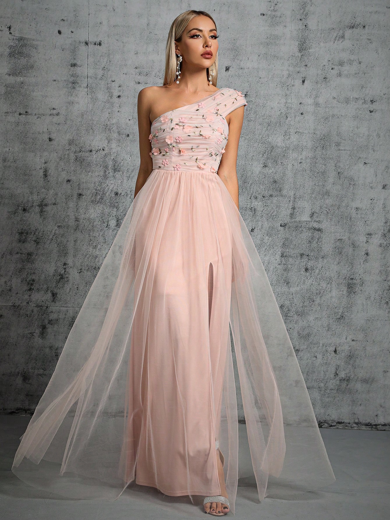 Leely Elegant One Shoulder Sleeveless A-line Party Dress