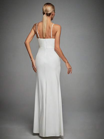 Leely Elegant Spaghetti Straps Sleeveless Party Dress