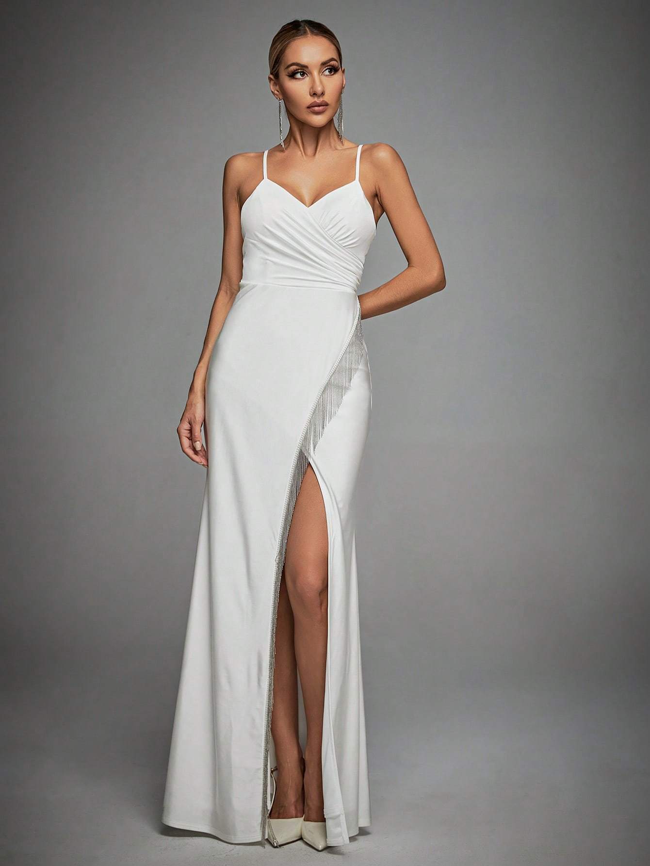 Leely Elegant Spaghetti Straps Sleeveless Party Dress