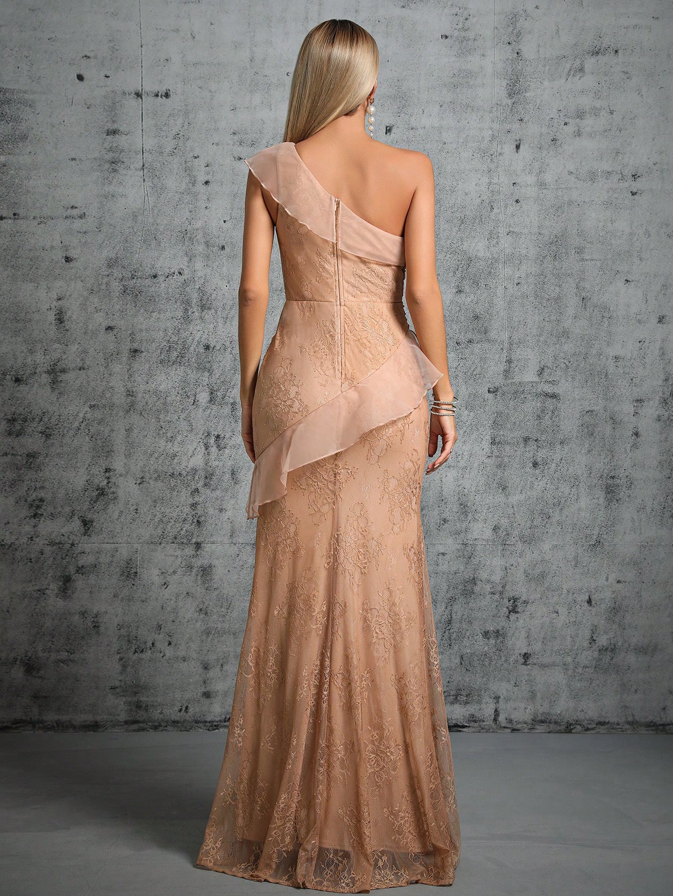 Leely Elegant One Shoulder Sleeveless Party Dress