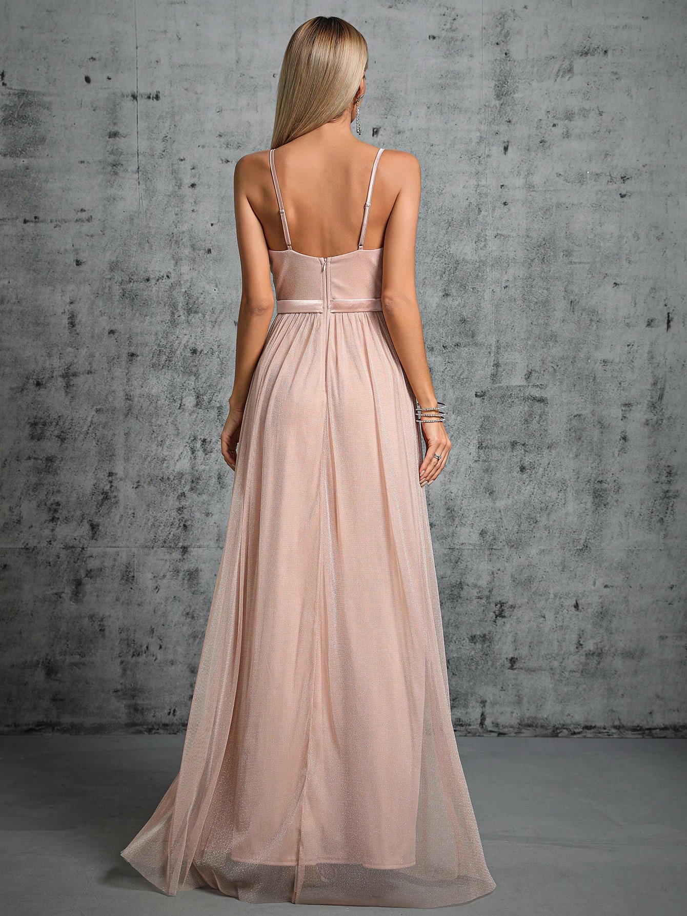 Leely Women's Elegant Spaghetti Straps Sleeveless Party Dress