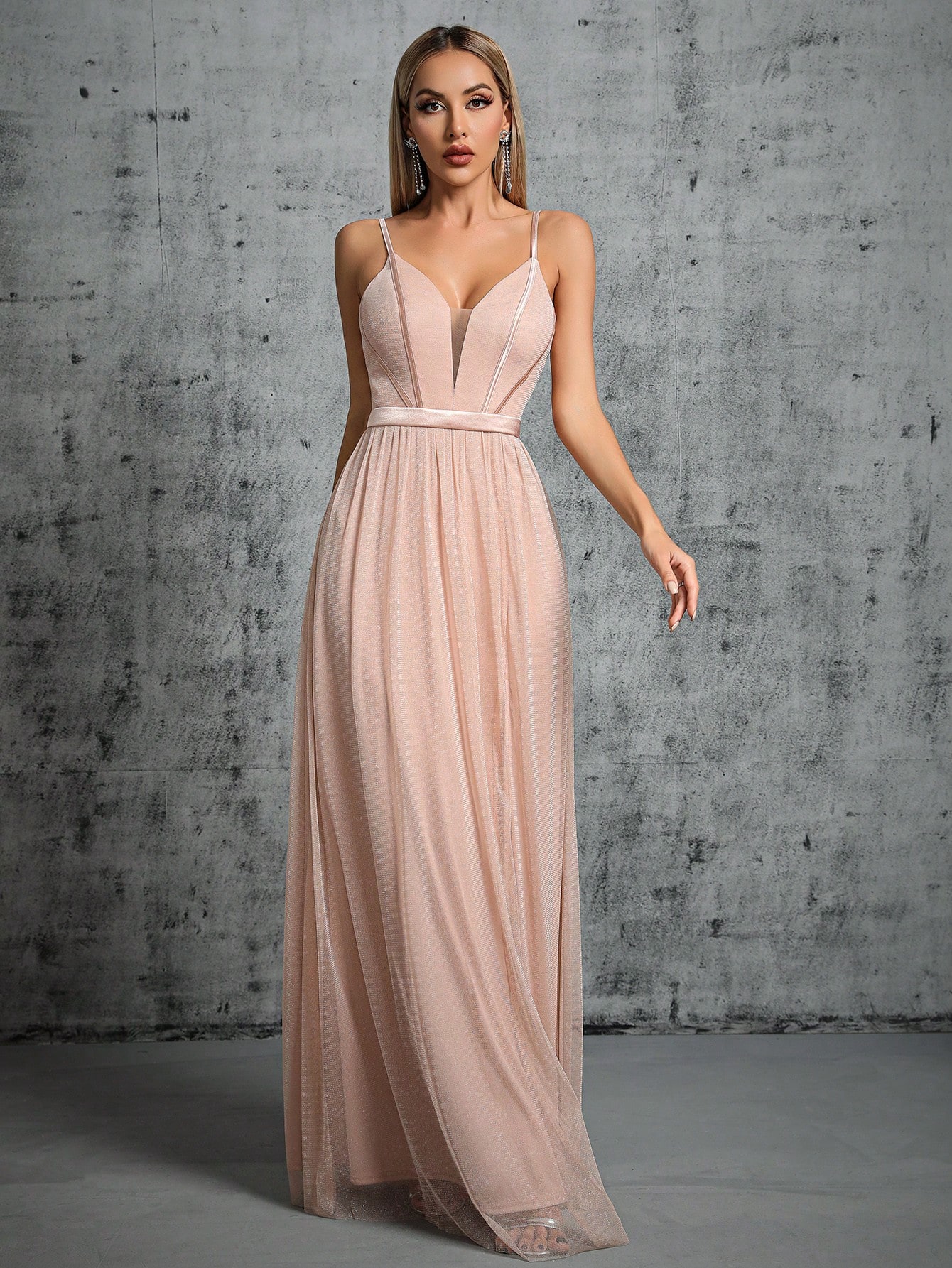 Leely Women's Elegant Spaghetti Straps Sleeveless Party Dress