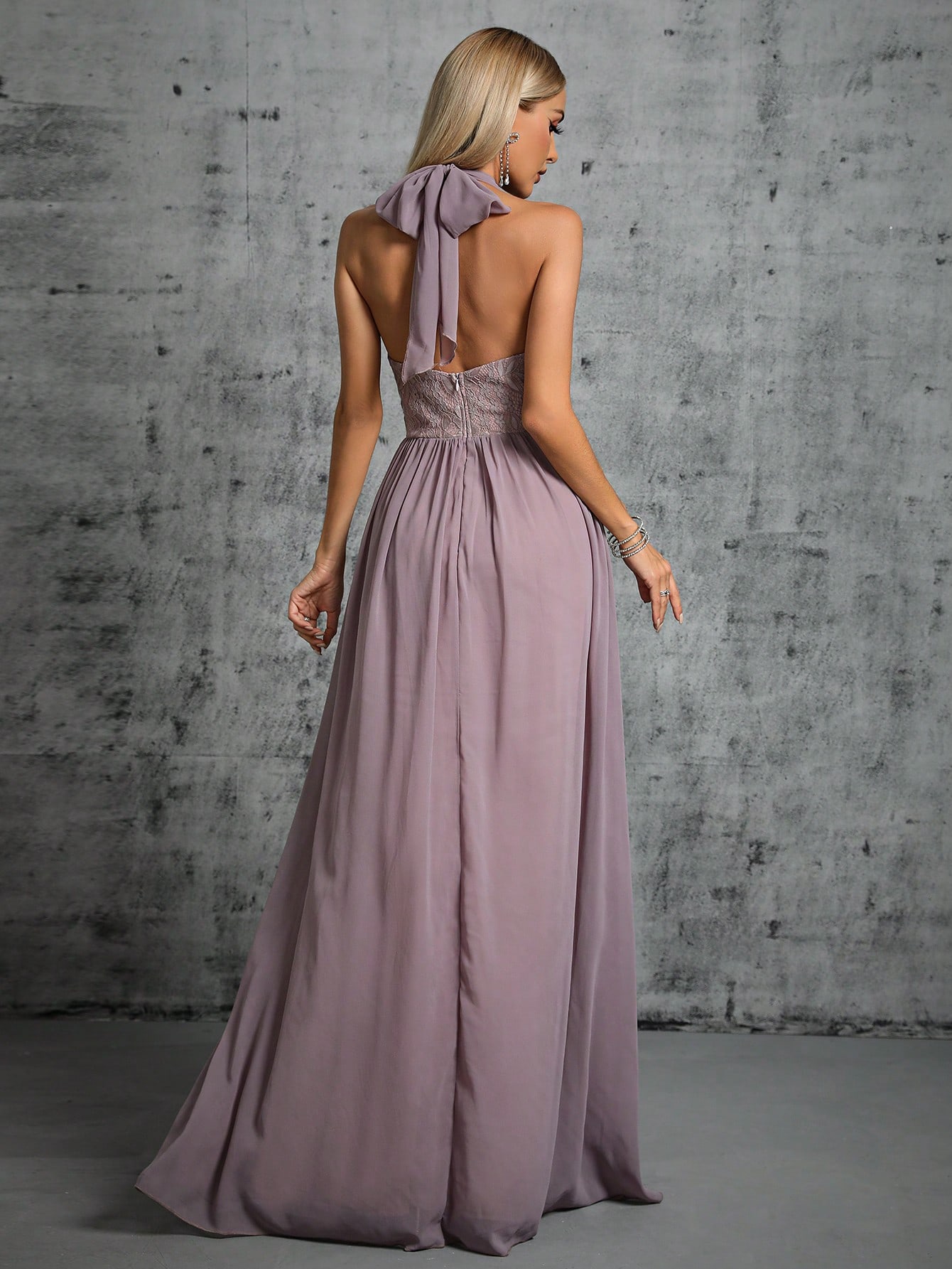 Leely Elegant Halter Sleeveless A-line Party Dress