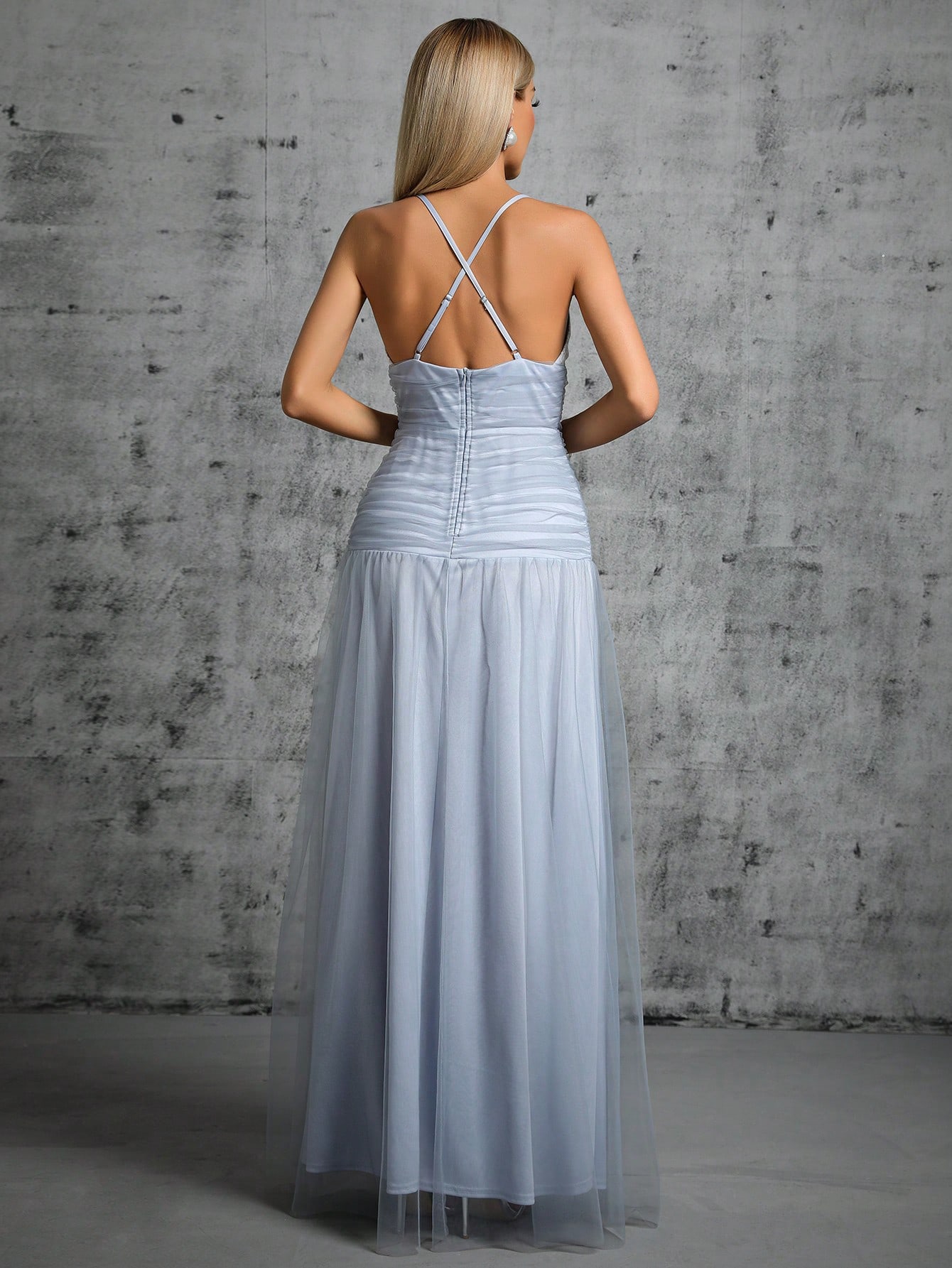 Leely Women's Elegant Spaghetti Straps Sleeveless Party Dress