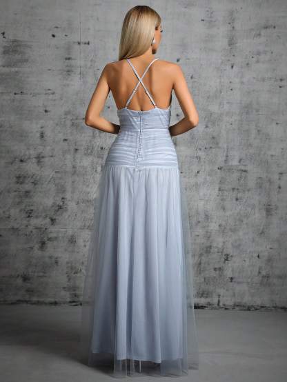 Leely Women's Elegant Spaghetti Straps Sleeveless Party Dress