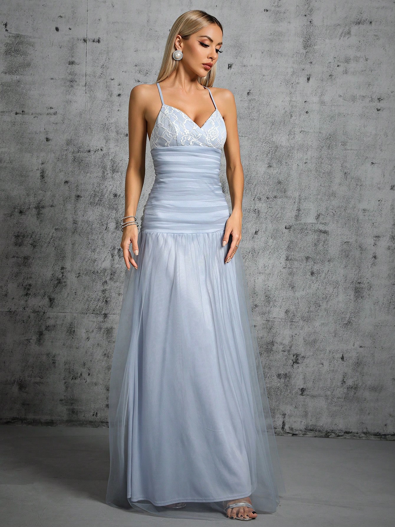 Leely Women's Elegant Spaghetti Straps Sleeveless Party Dress