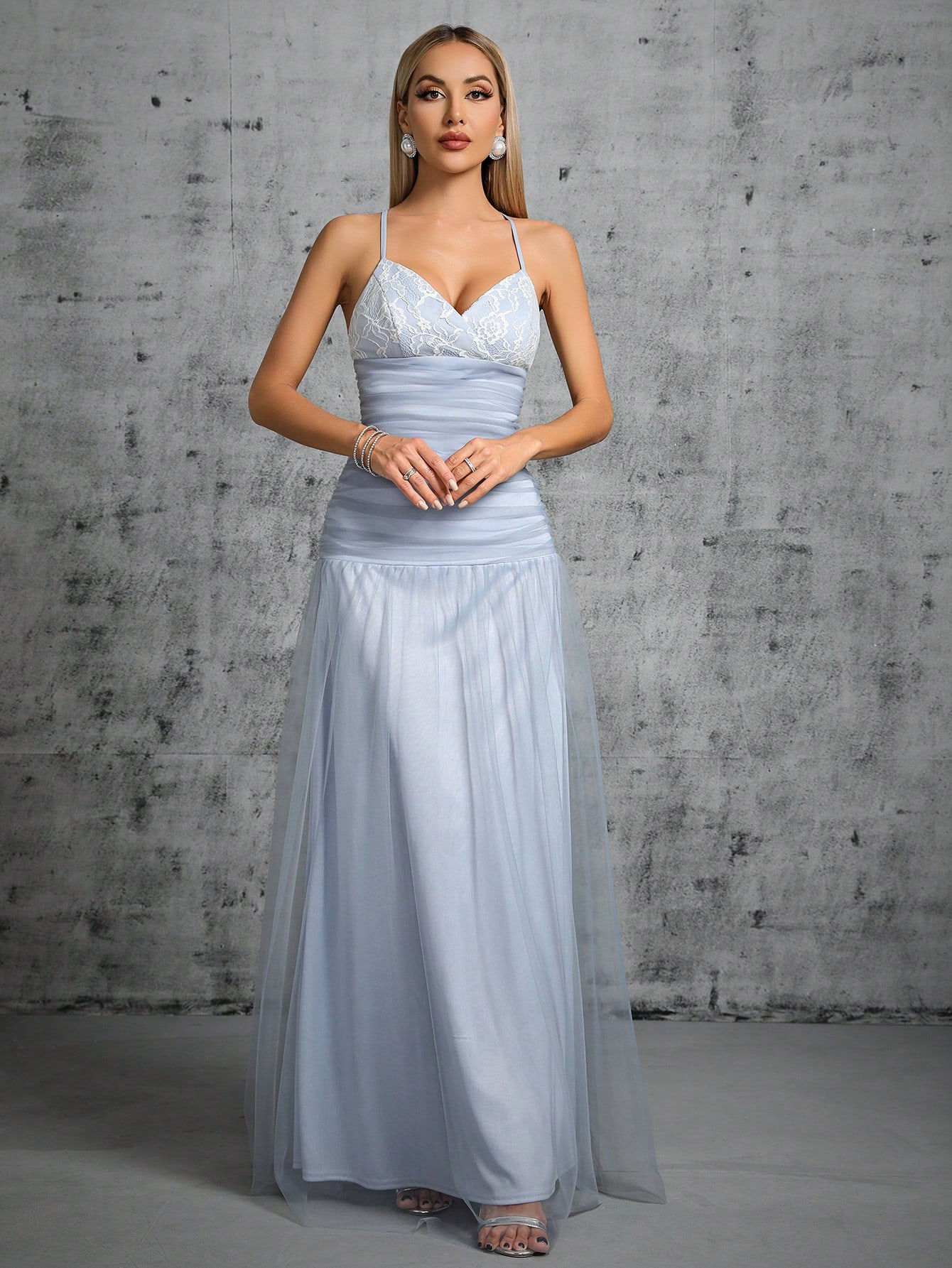 Leely Women's Elegant Spaghetti Straps Sleeveless Party Dress