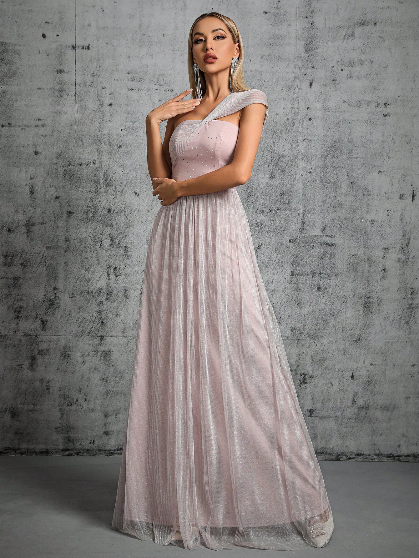 Leely Elegant One Shoulder Sleeveless Regular Party Dress