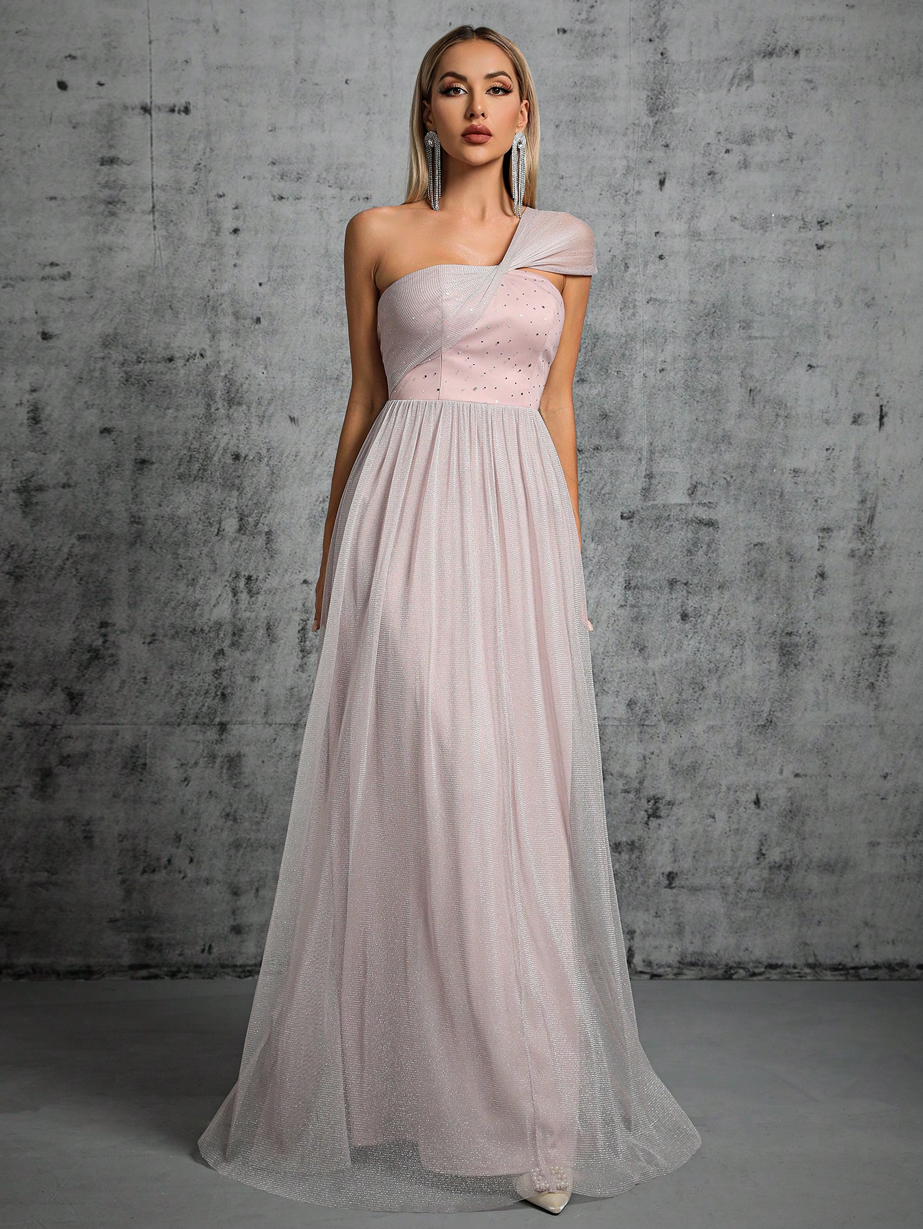 Leely Elegant One Shoulder Sleeveless Regular Party Dress